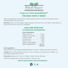 Richard’s Organics shampoing chien mousse: application facile et mousse riche pour pelage sain.