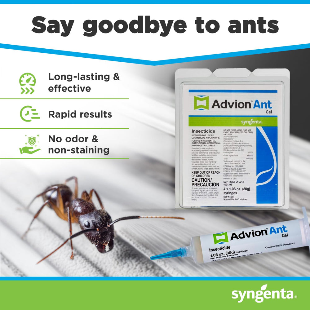 Syngenta Advion ant gel being applied to a surface for precise control.