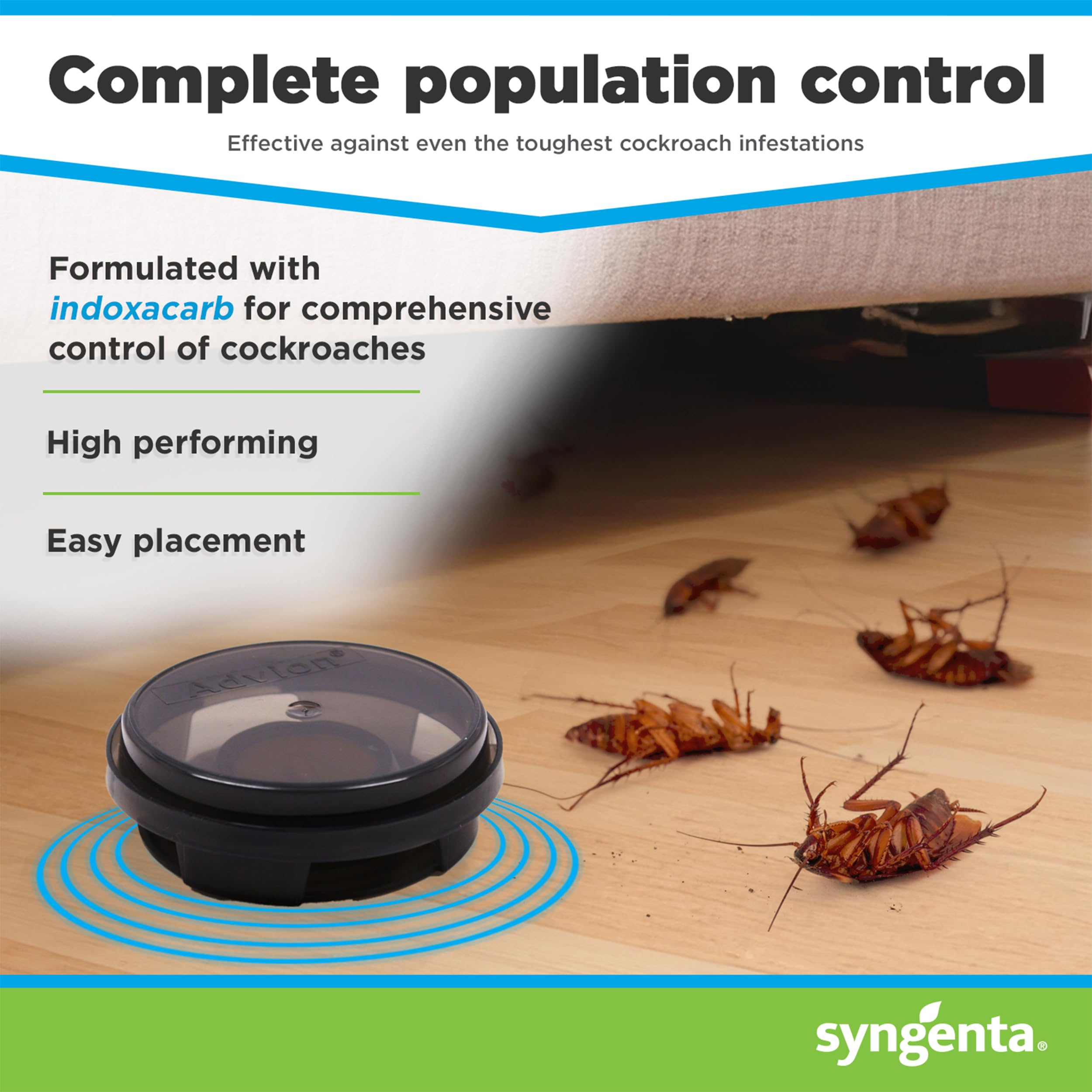Syngenta Advion Arena bait station placed in a kitchen to target problem areas.