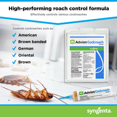 Syngenta Advion gel bait applied to cracks and crevices for focused indoor control