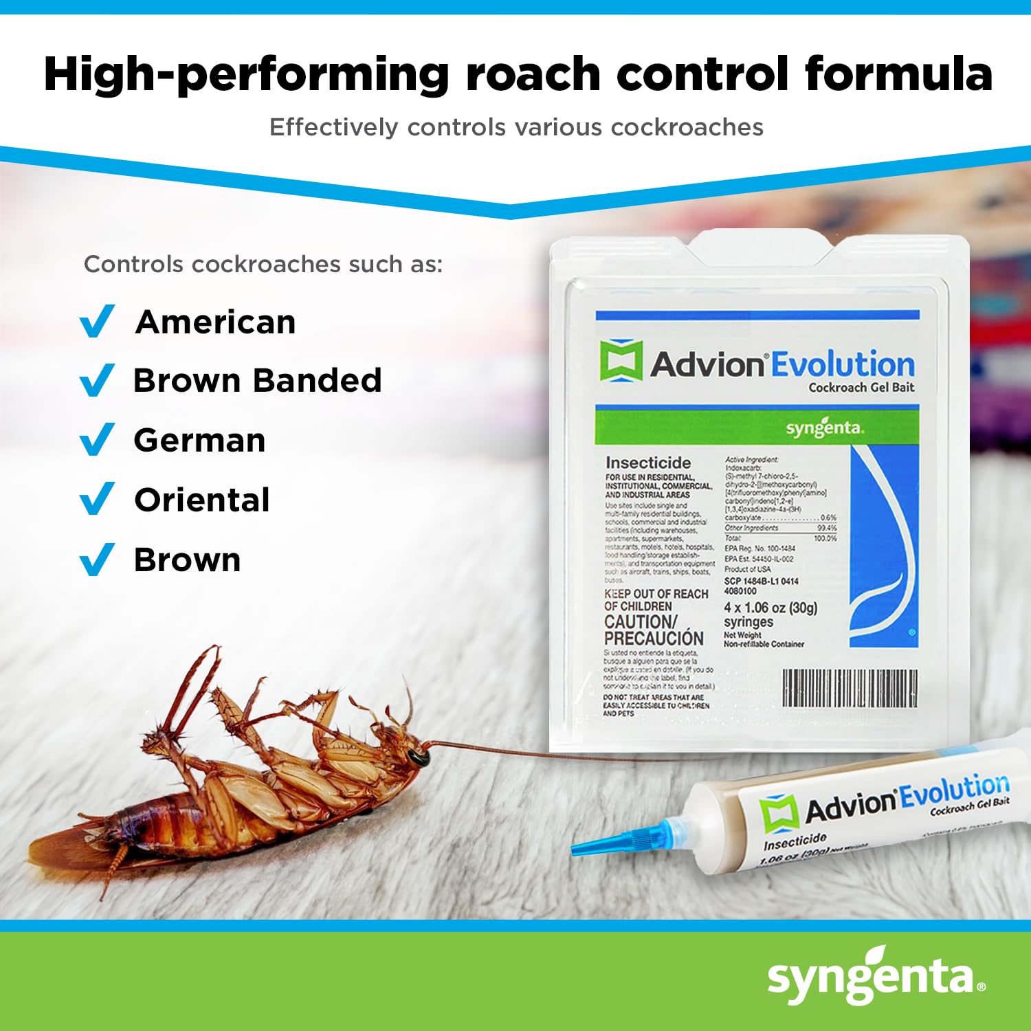 Syngenta Advion Evolution indoor use around entry points.