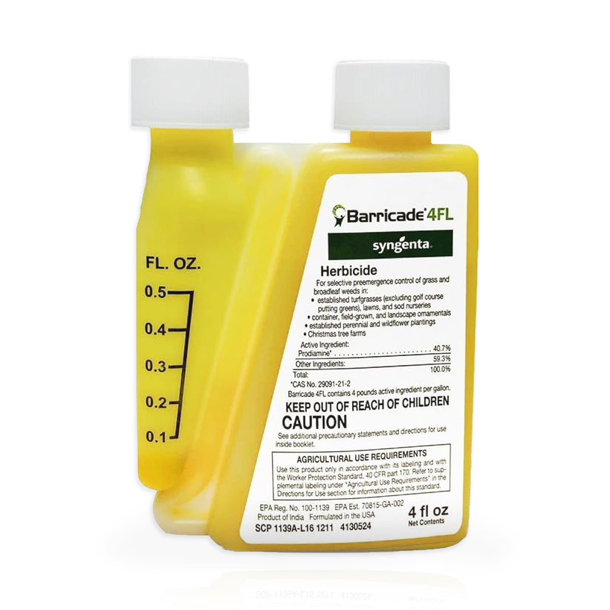 Syngenta Barricade 4FL bottle for preemergent weed prevention in lawns.