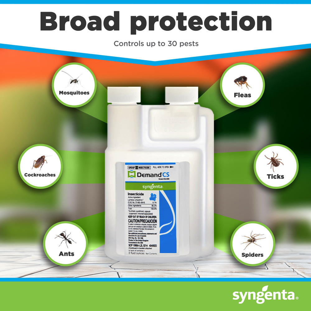 Outdoor application in garden using Demand CS for broad-spectrum insect control