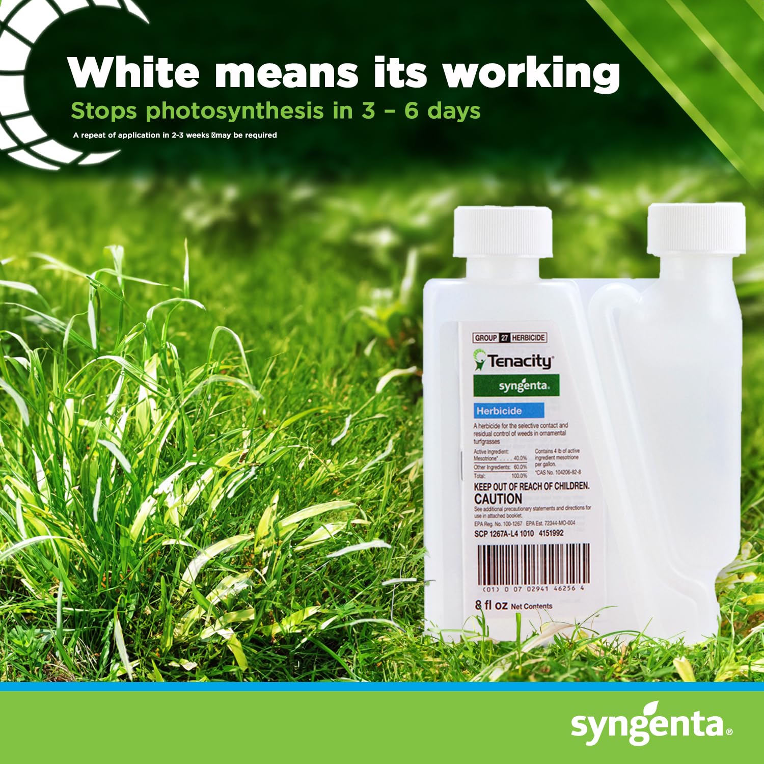 Syngenta Tenacity Turf storage shelf-life image emphasizes proper storage guidance.