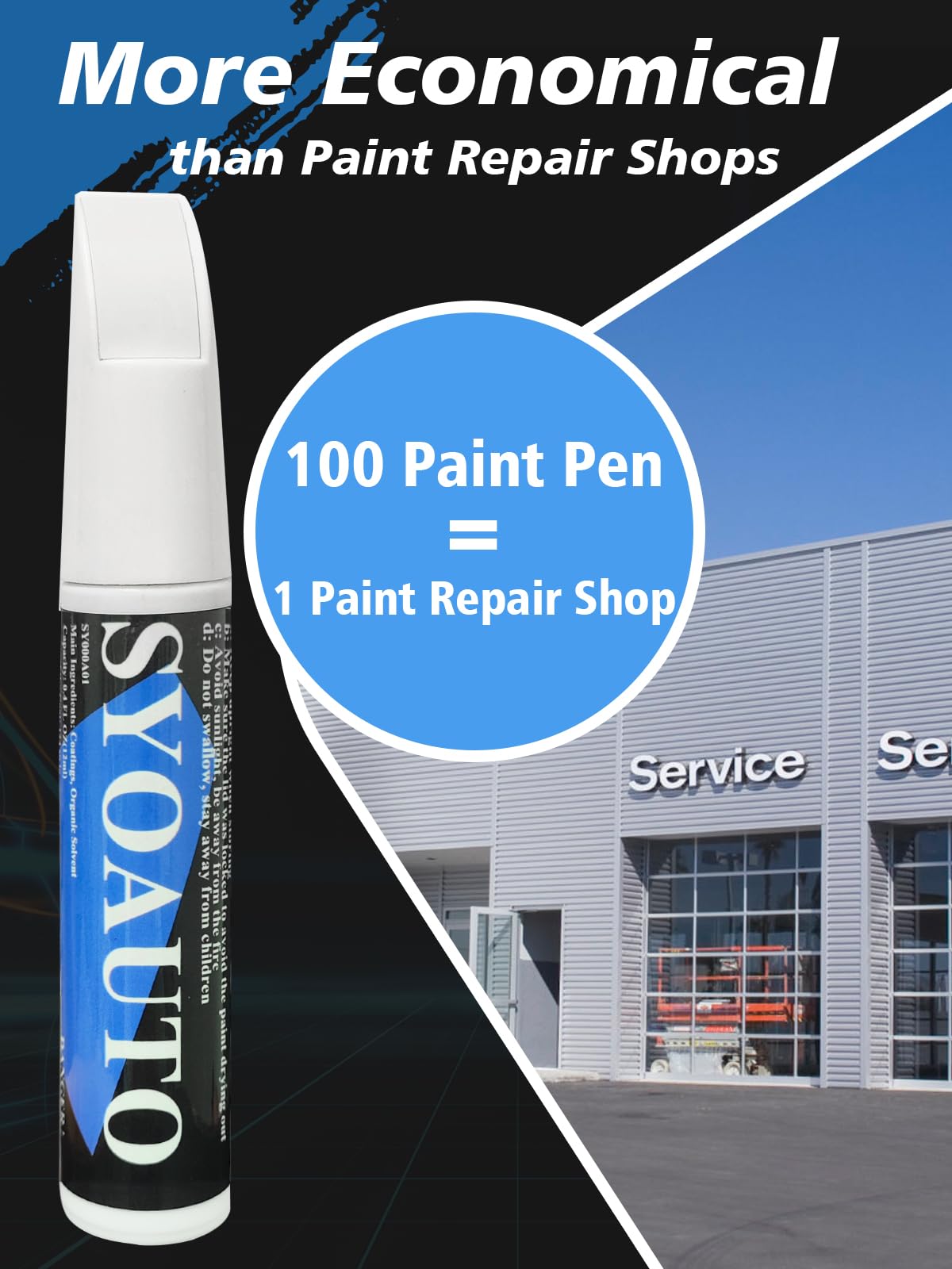 SYOAUTO 2-in-1 repair pen and brush in one tool.
