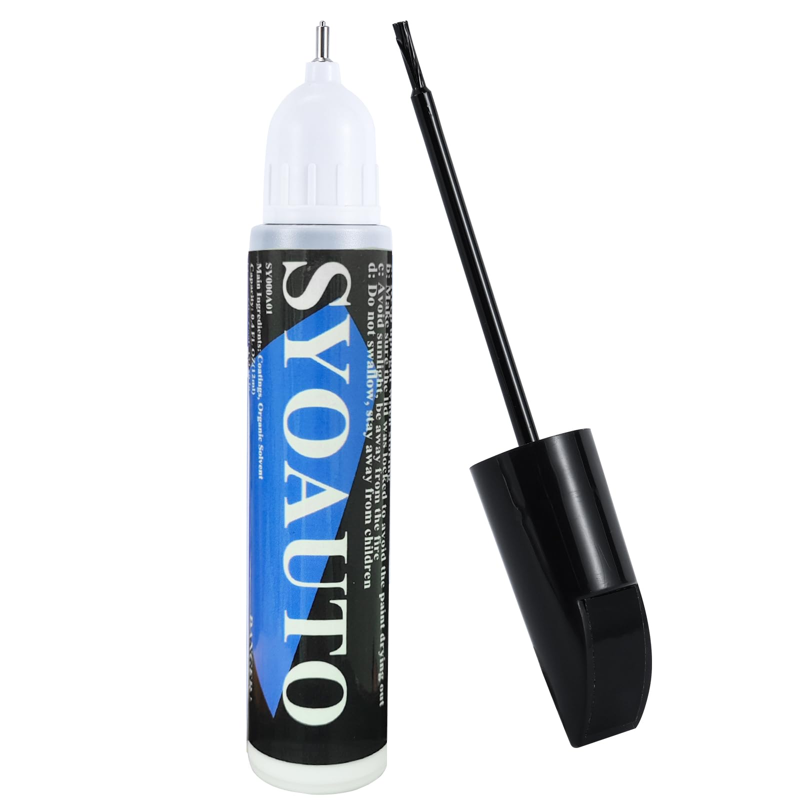 SYOAUTO black touch up paint cap showing sealed container for rust prevention