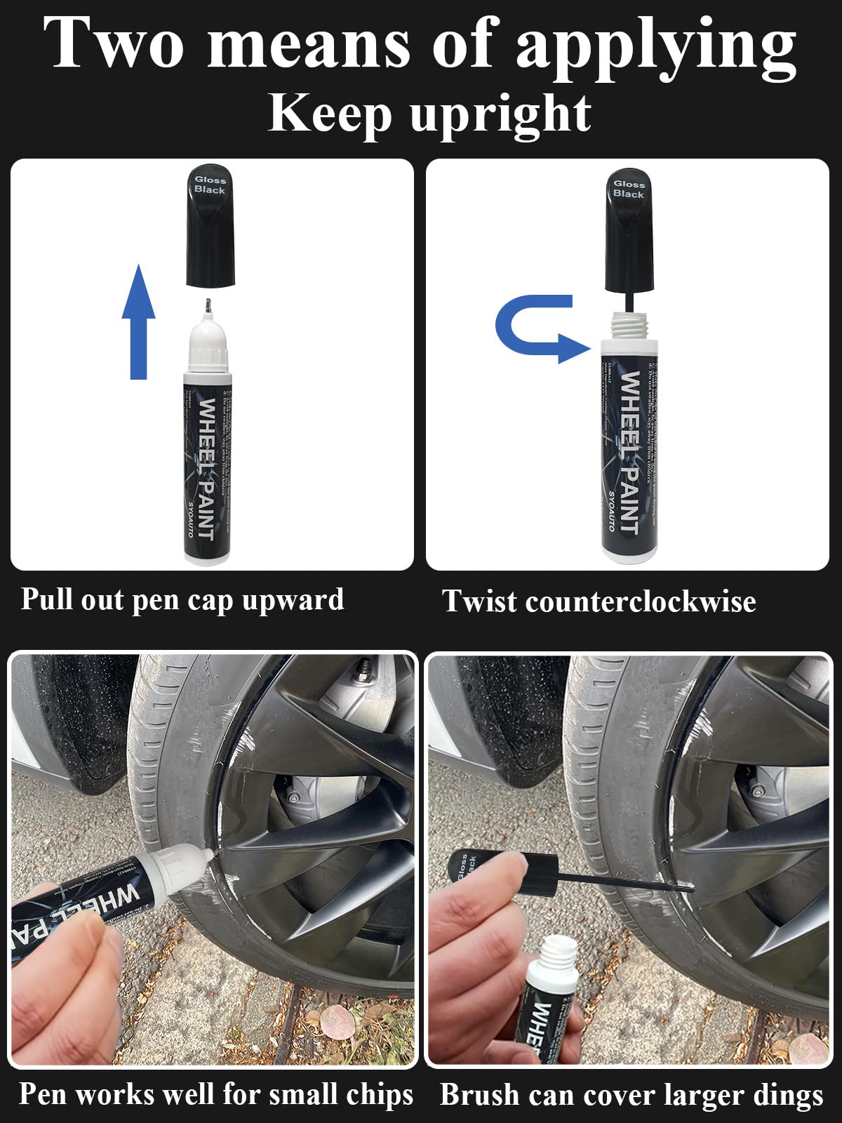 SYOAUTO gloss black rim paint drying in 10 minutes