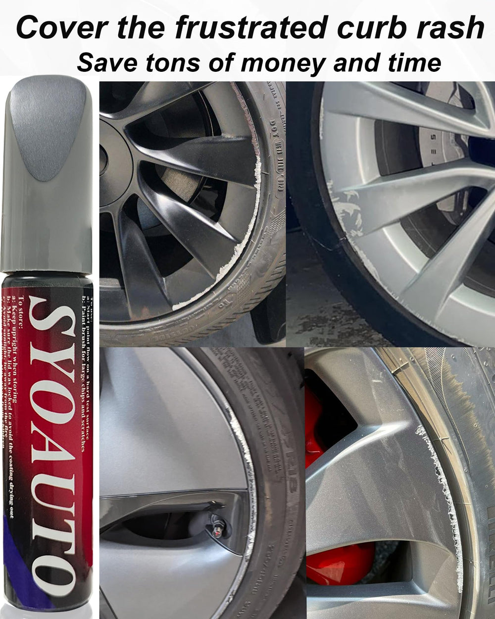 SYOAUTO fast-drying rim paint helps reduce rust after light road hazards.