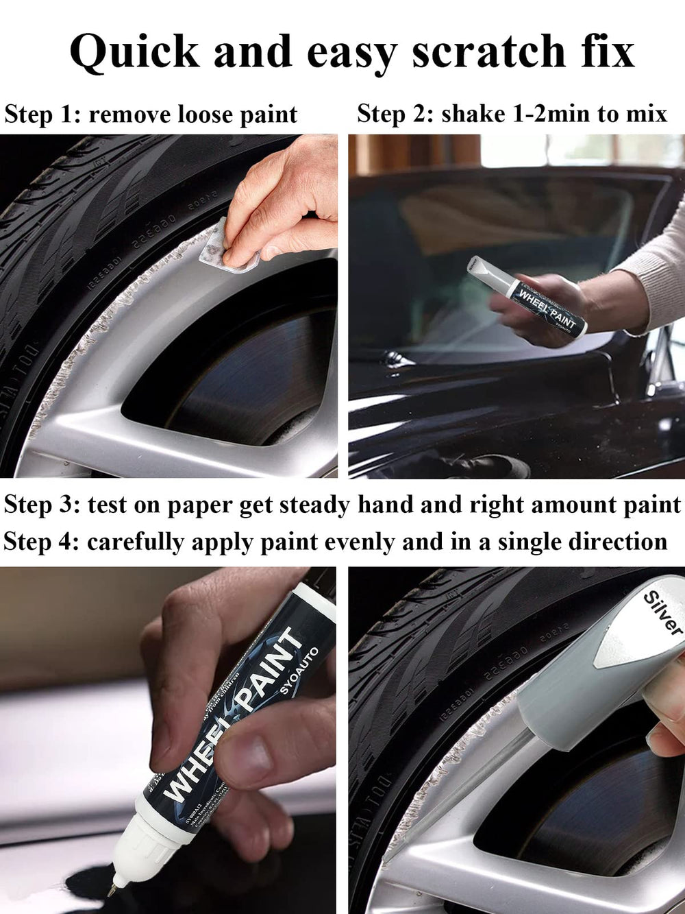 SYOAUTO wheel scratch after repair showing restored gloss
