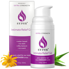 Syren Intimate Relief Gel bottle for targeted comfort and quick relief.