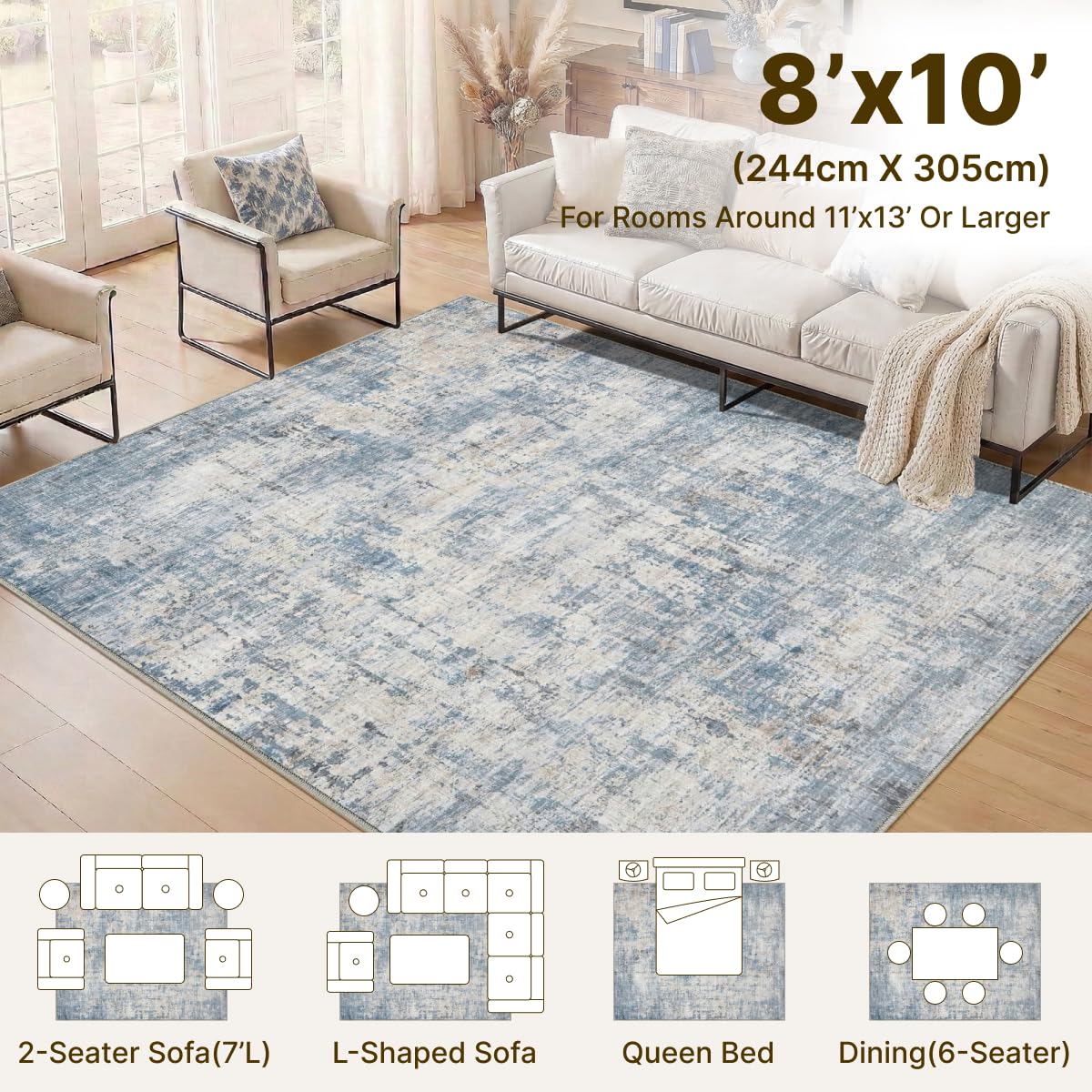 Syrlfar rug withstands machine washing without shrinking or misshaping.