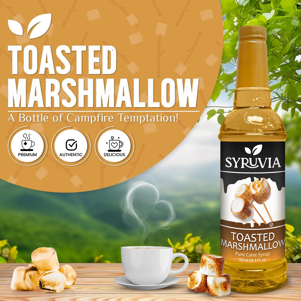 SYRUVIA latte with toasted marshmallow syrup creates creamy foam