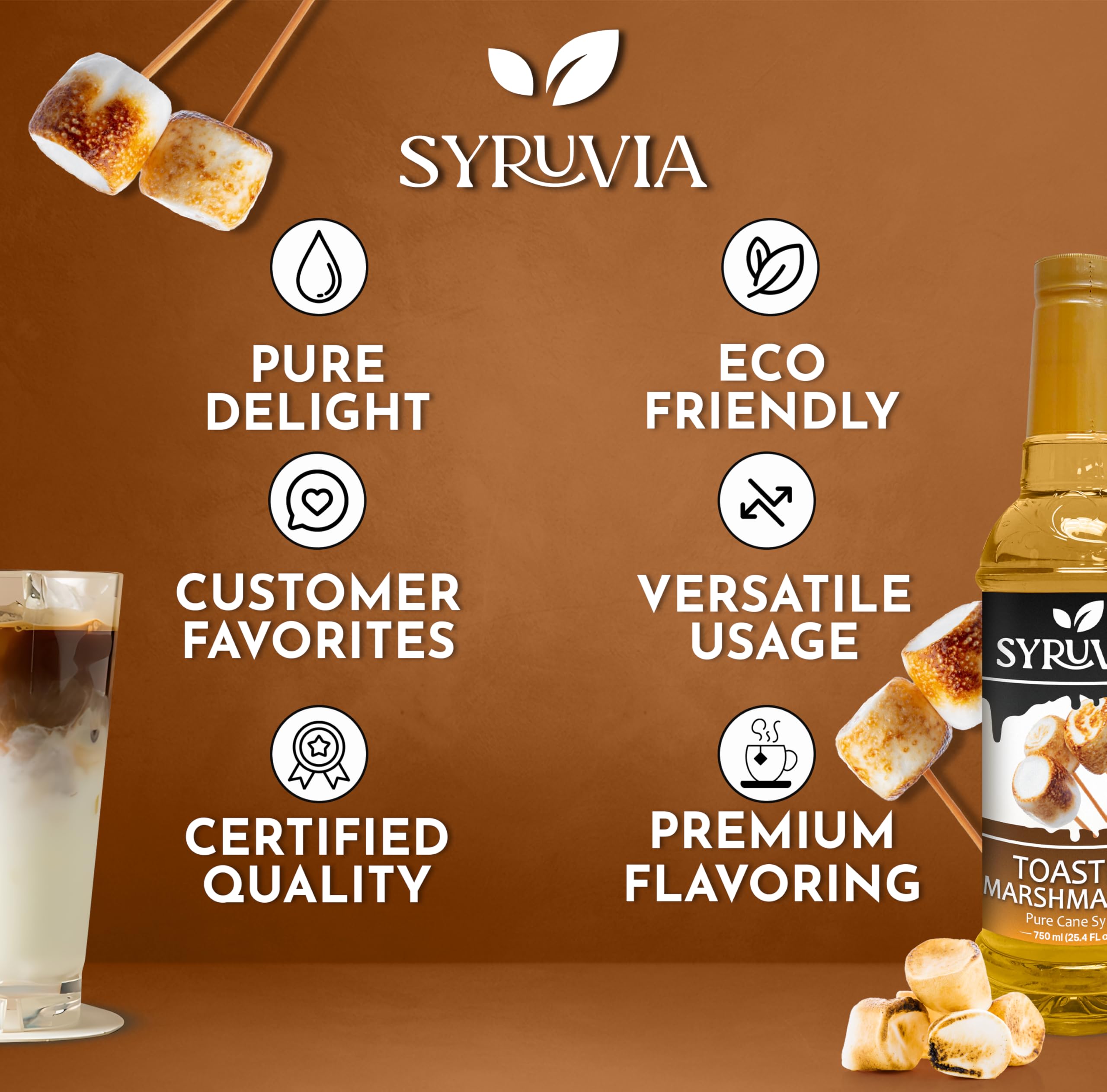 SYRUVIA marshmallow syrup on pancakes delivers campfire-inspired flavor