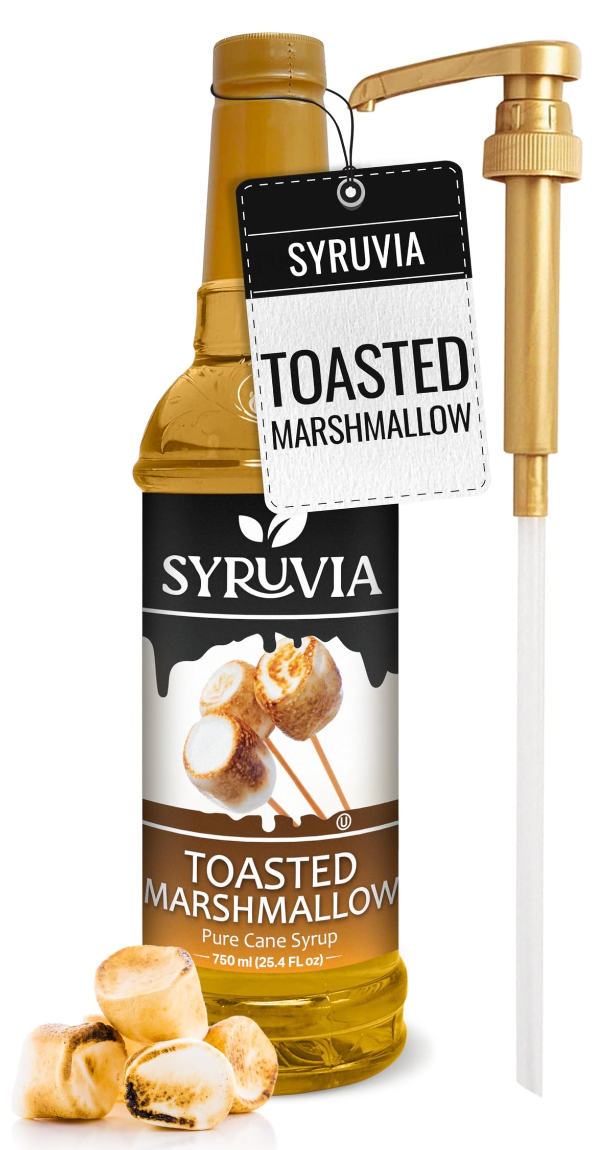 SYRUVIA toasted marshmallow coffee syrup bottle for drinks and desserts