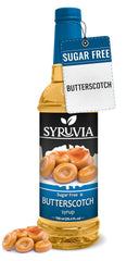 SYRUVIA Sugar-Free Coffee Syrup butterscotch bottle with zero calories for beverages