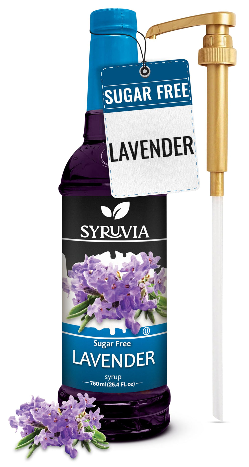 SYRUVIA Sugar Free Lavender Syrup bottle for zero calorie flavoring in drinks