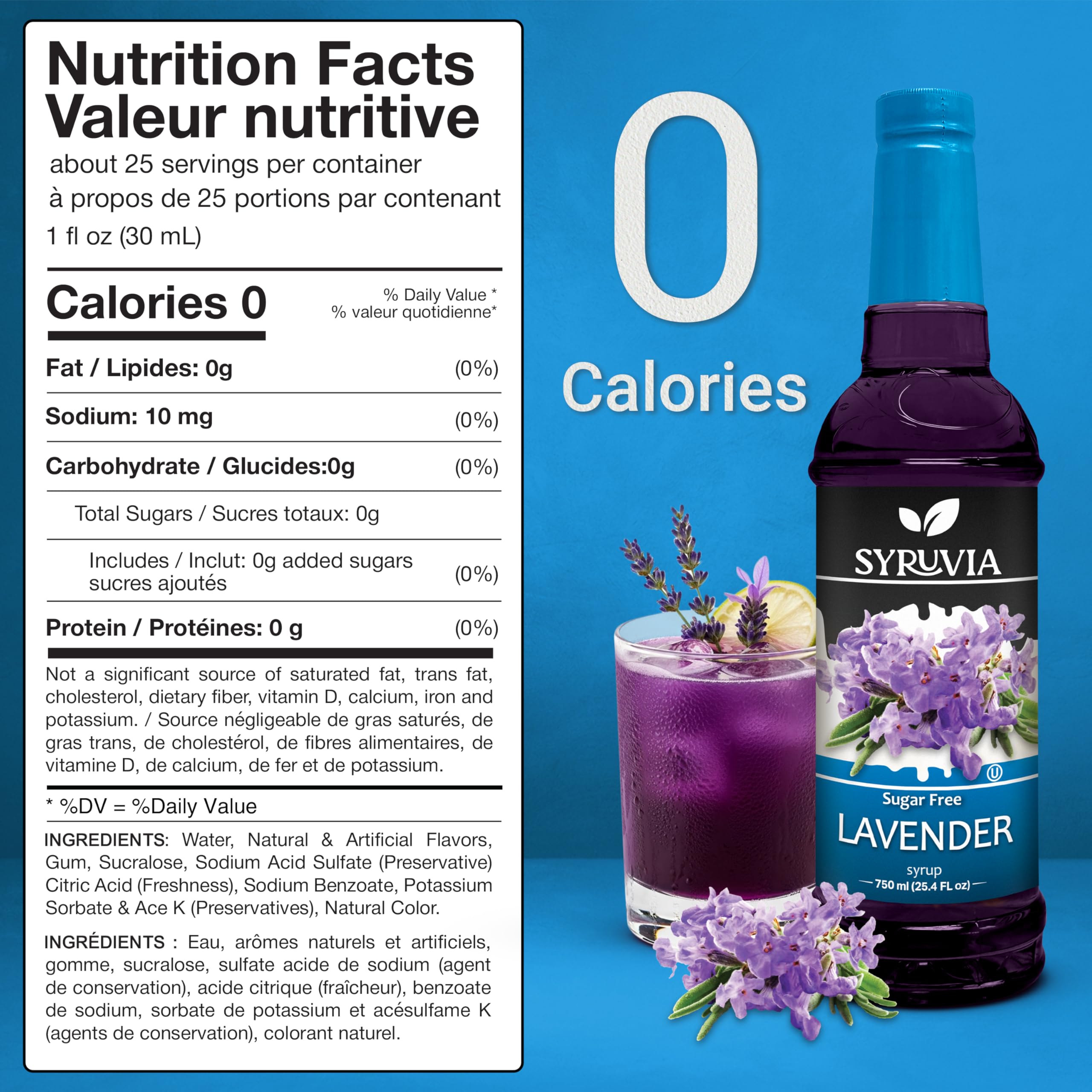 SYRUVIA Sugar Free Lavender Syrup pump for easy dispensing in lattes