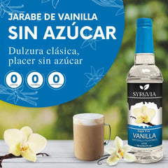 SYRUVIA Vanilla Syrup pour over latte creates creamy vanilla taste with no added sugar