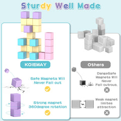SYSKENI macaron magnetic blocks rotate to any angle for dynamic builds.