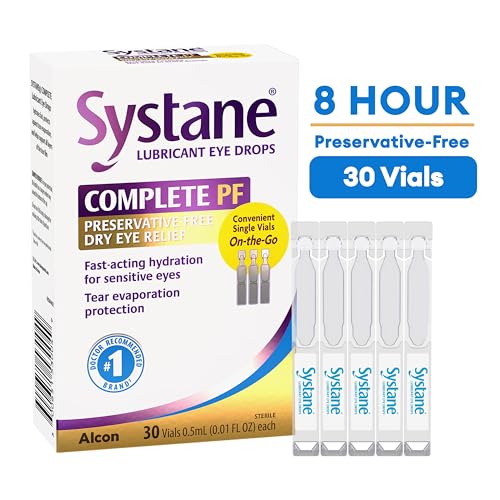 Close-up of SYSTANE Complete PF single-use vials preserving freshness