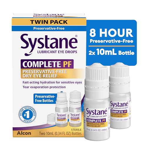Two Systane Complete PF bottles in a pack for convenient use