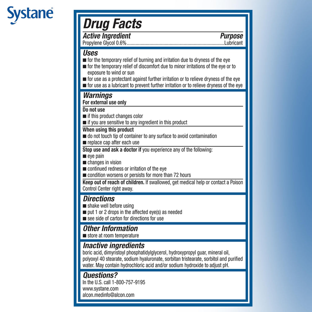 Systane PRO PF image showing compatibility with soft contact lenses.