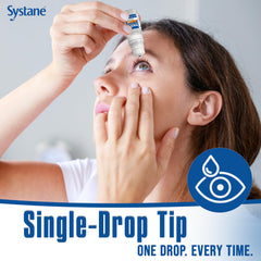 Systane PRO PF label close-up highlighting preservative-free design.