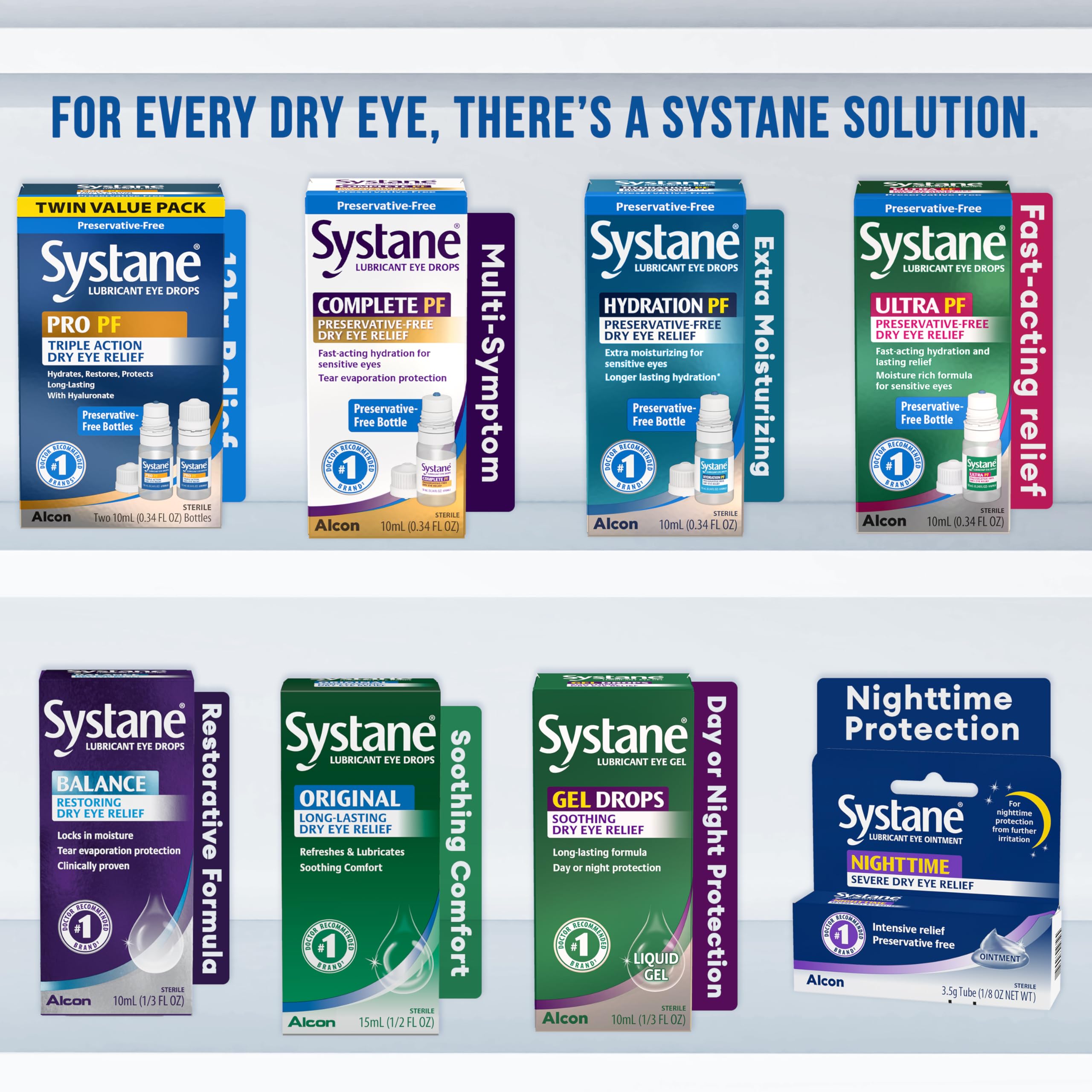 Systane PRO PF on-the-go use scene showing daily moisture support.