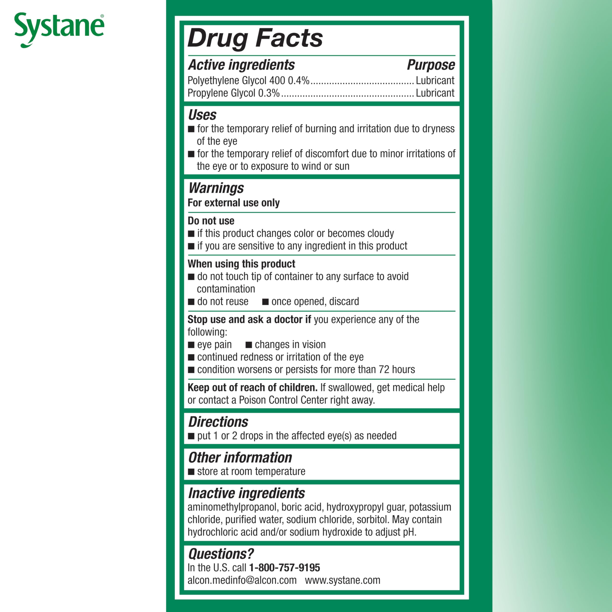 Systane Ultra 60-count benefits for quick, ongoing moisture during tasks