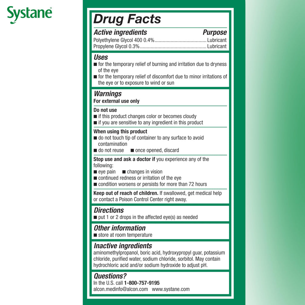 Systane Ultra 60-count benefits for quick, ongoing moisture during tasks