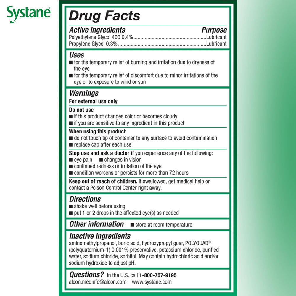 Systane Ultra day-use care for continuous eye comfort.