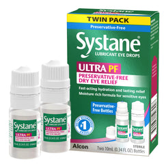 Systane Ultra twin-pack front view showing convenient two-pack for extended relief.