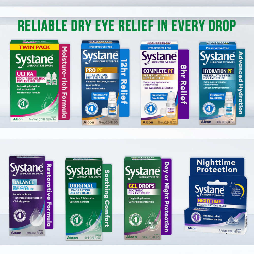 Systane Ultra room-temperature storage keeps eyes ready for use.