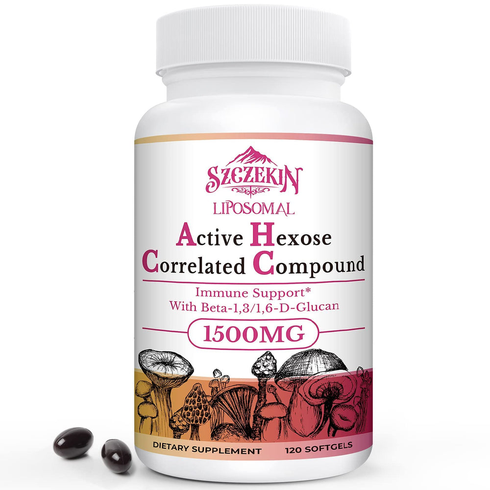 Szczekin 1500mg liposomal active hexose compound softgels shown for daily wellness potency