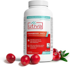 Szio+ Utiva Cranberry PACs packaging box highlighting 36 mg PACs potency