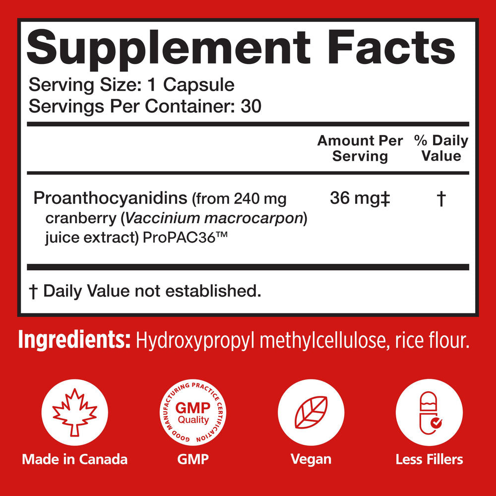 Vegan Szio+ Utiva Cranberry PACs capsules close-up