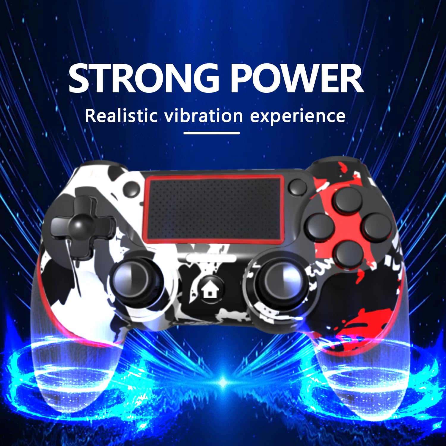 SZYUYU flame white PS4 controller back view with charging area