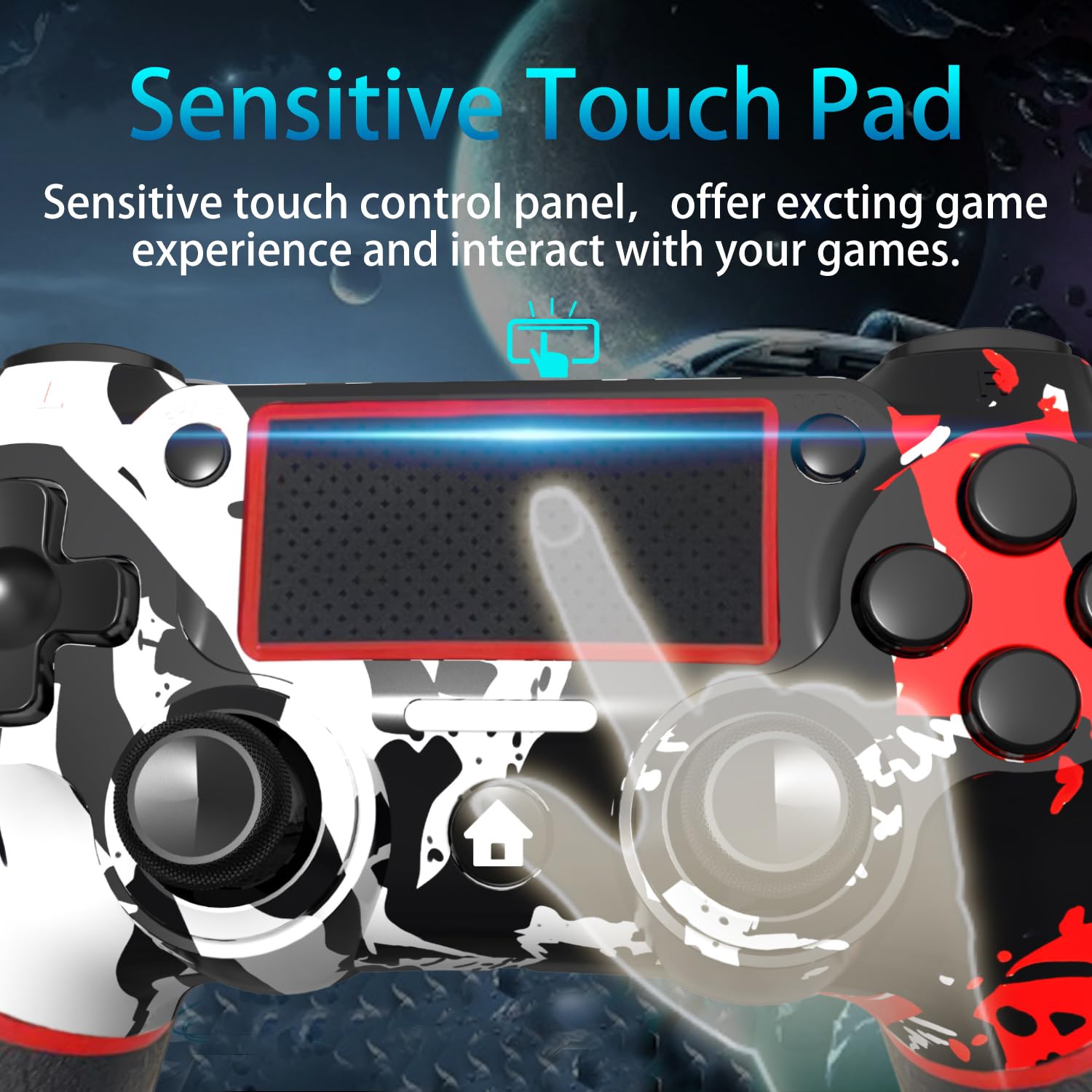 SZYUYU flame white PS4 controller charging with USB cable