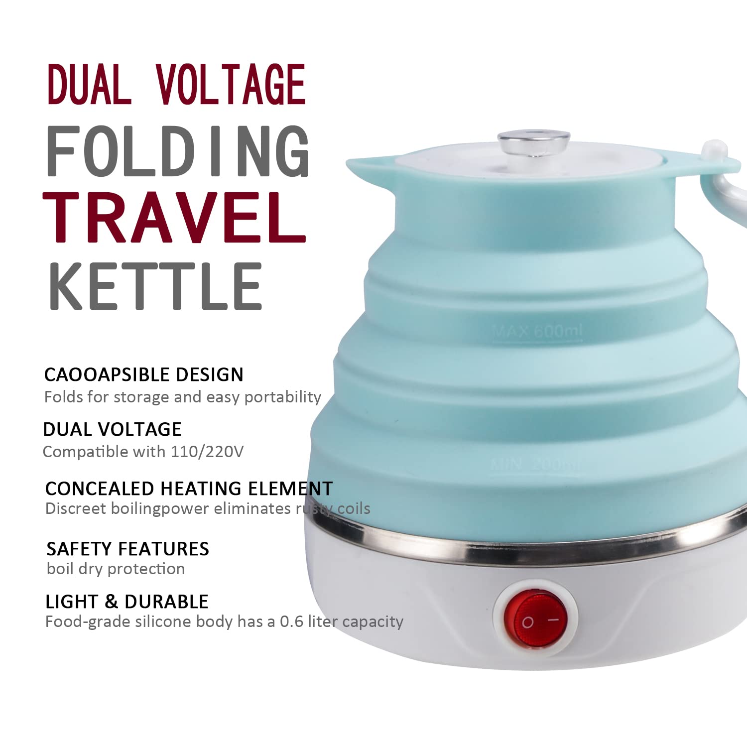 T-magic dual-voltage kettle compatible with 110V or 220V regions