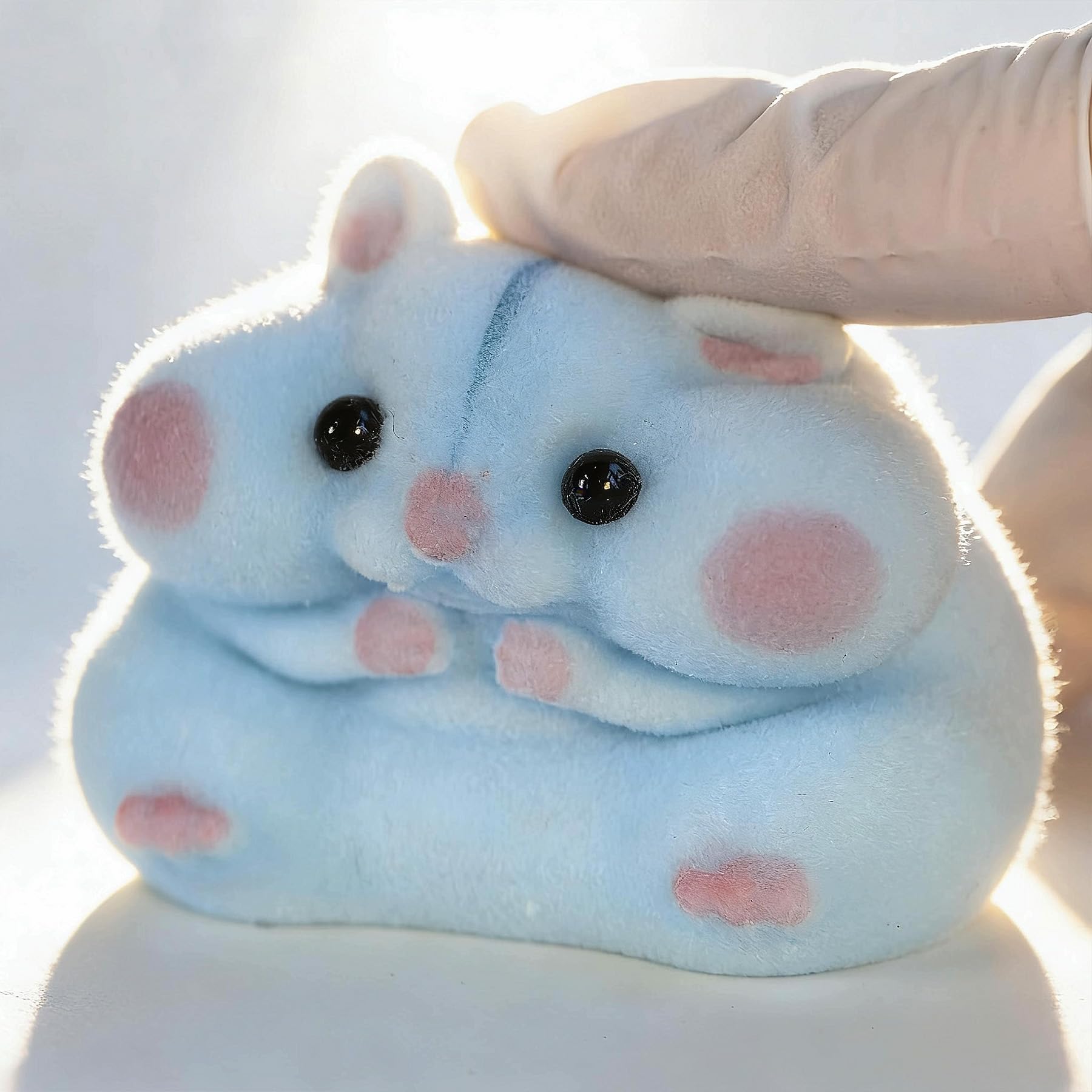Taba Squishy Hamster Toy blue close-up shows soft texture