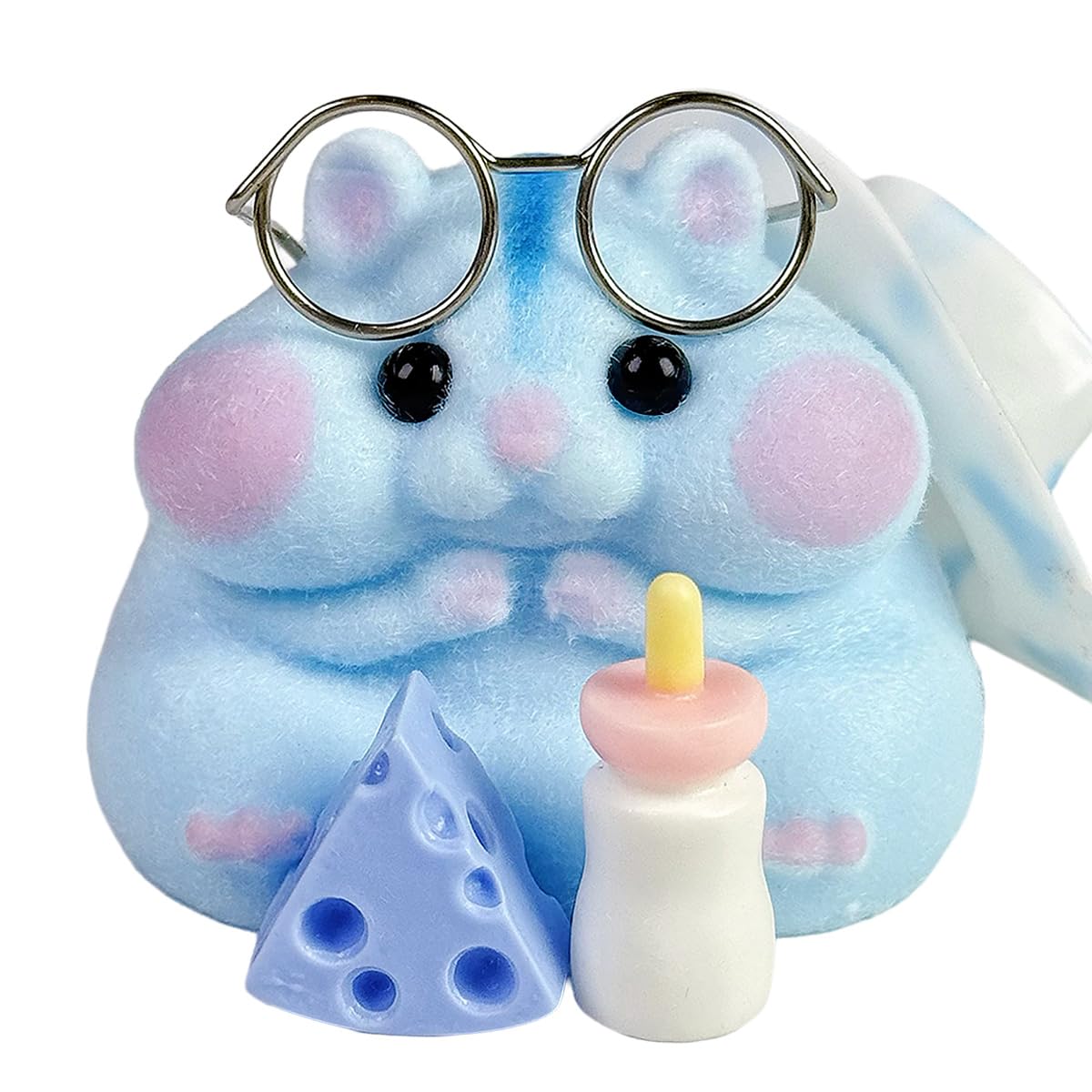 Taba Squishy Hamster Toy blue front view, a soft sensory fidget for focus