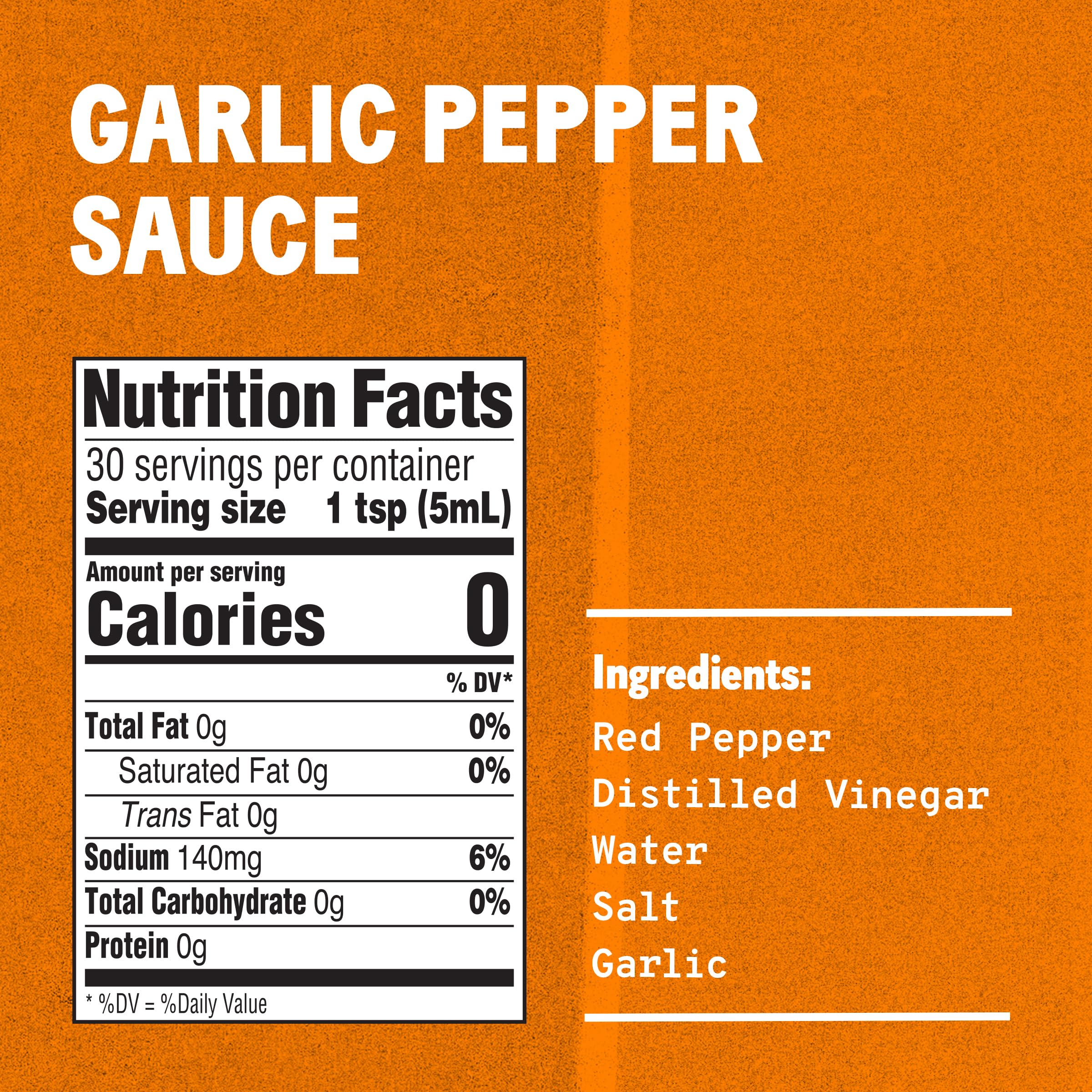 TABASCO label close-up highlights the garlic and pepper blend for flavor depth.