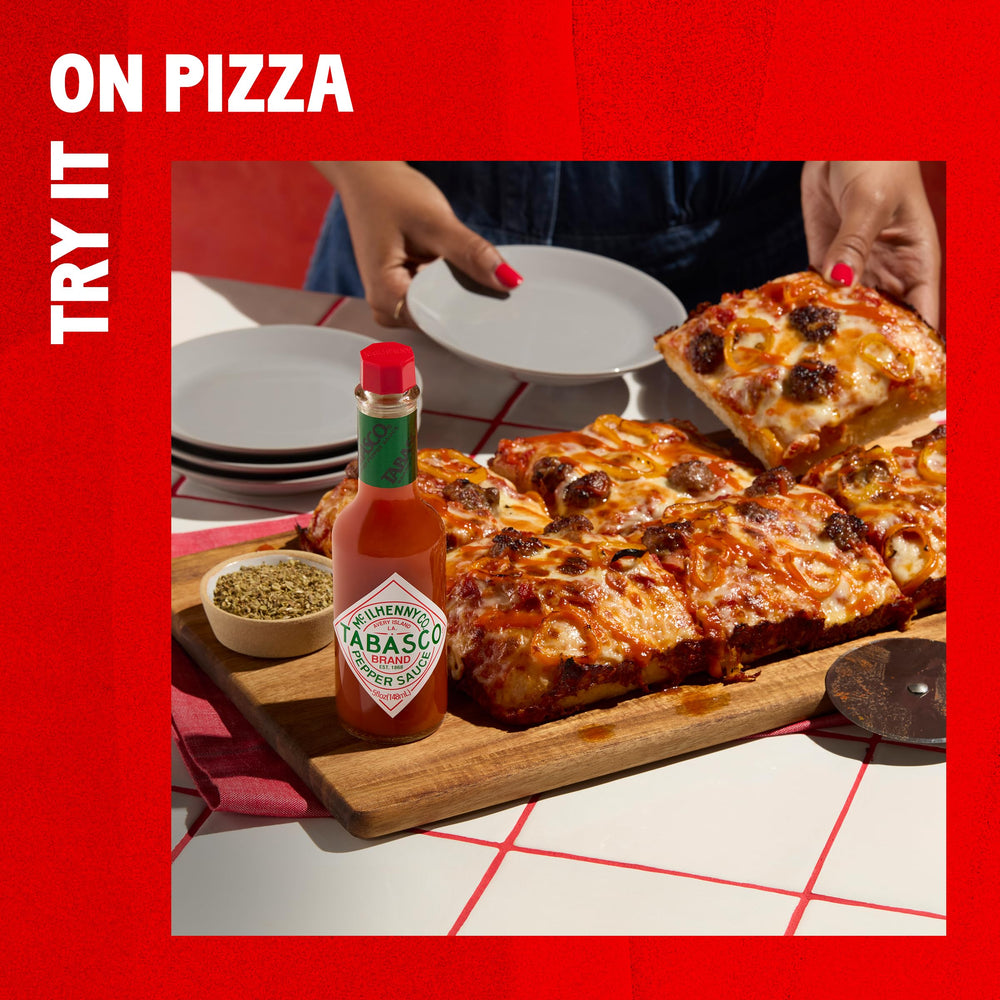 TABASCO Gift Set box showcases five flavors for varied meals.