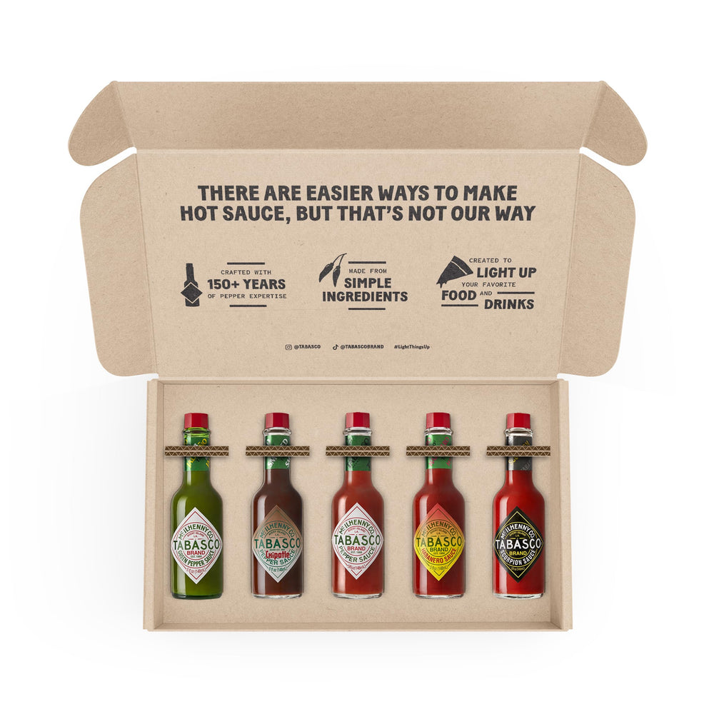 TABASCO Habanero bottle offers bright fruity heat for dips and salsas.