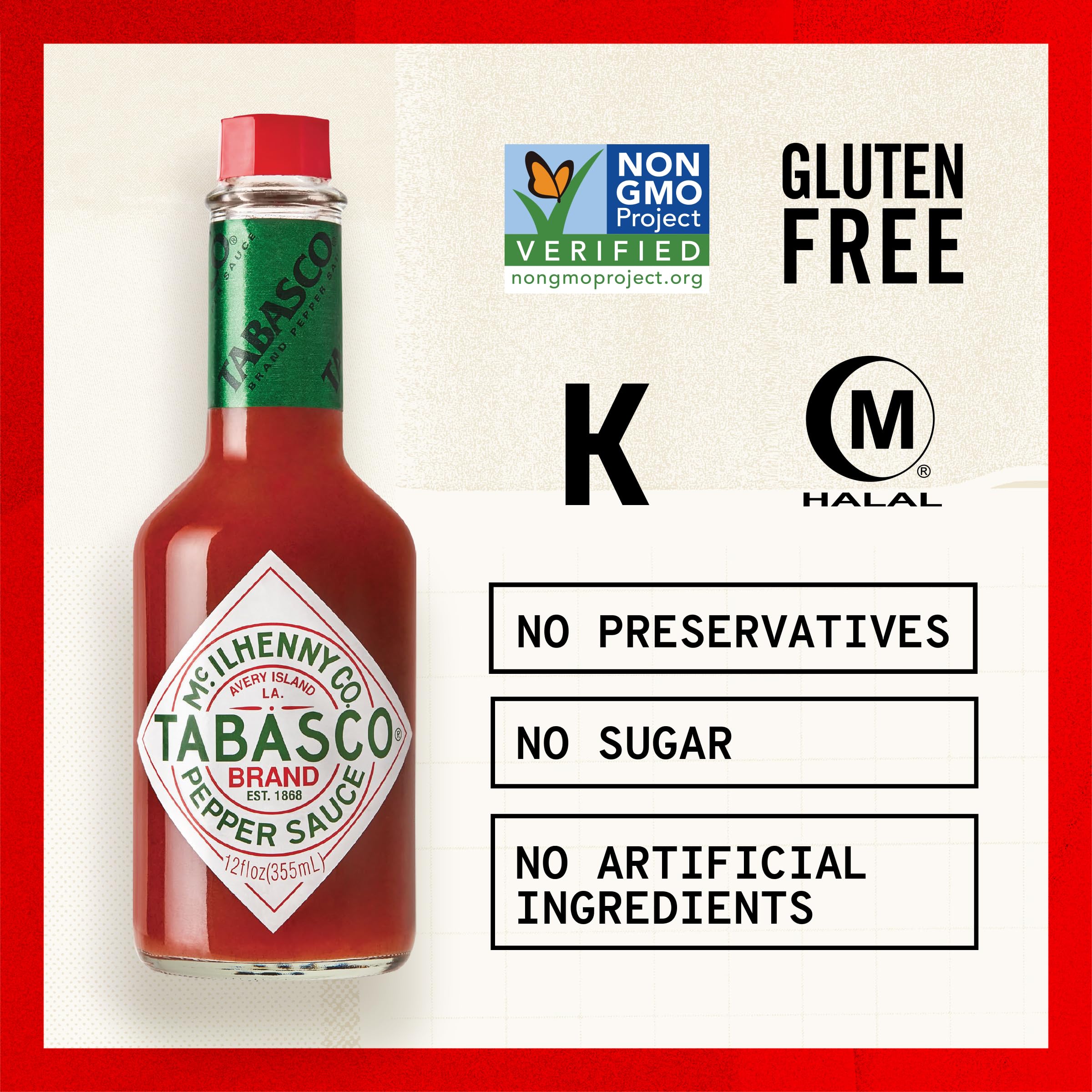 TABASCO Original Red on world map highlights its global reach.