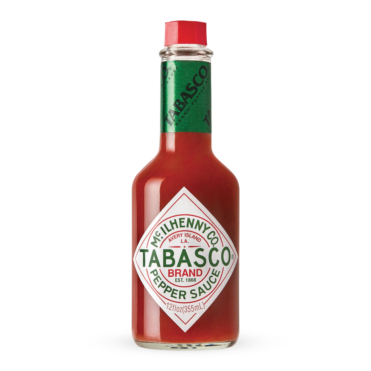 TABASCO Original Red bottle on shelf, a timeless pantry staple for bold flavor.