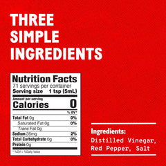 TABASCO Original Red bottle pouring to elevate meals with heat and tang.