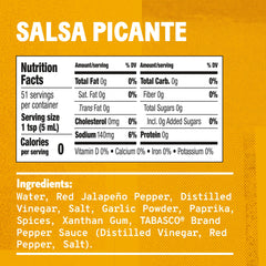 TABASCO Salsa Picante being poured over tacos for vibrant flavor