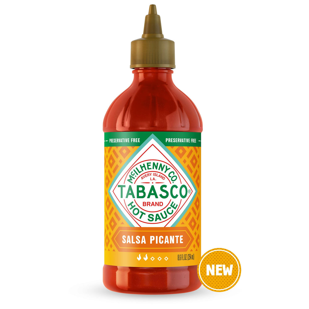 TABASCO Salsa Picante with chips for dipping and zesty heat