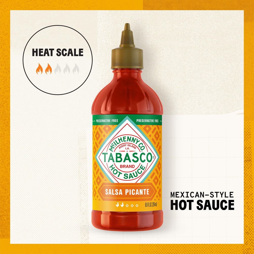 TABASCO Salsa Picante on shelf with easy-squeeze design